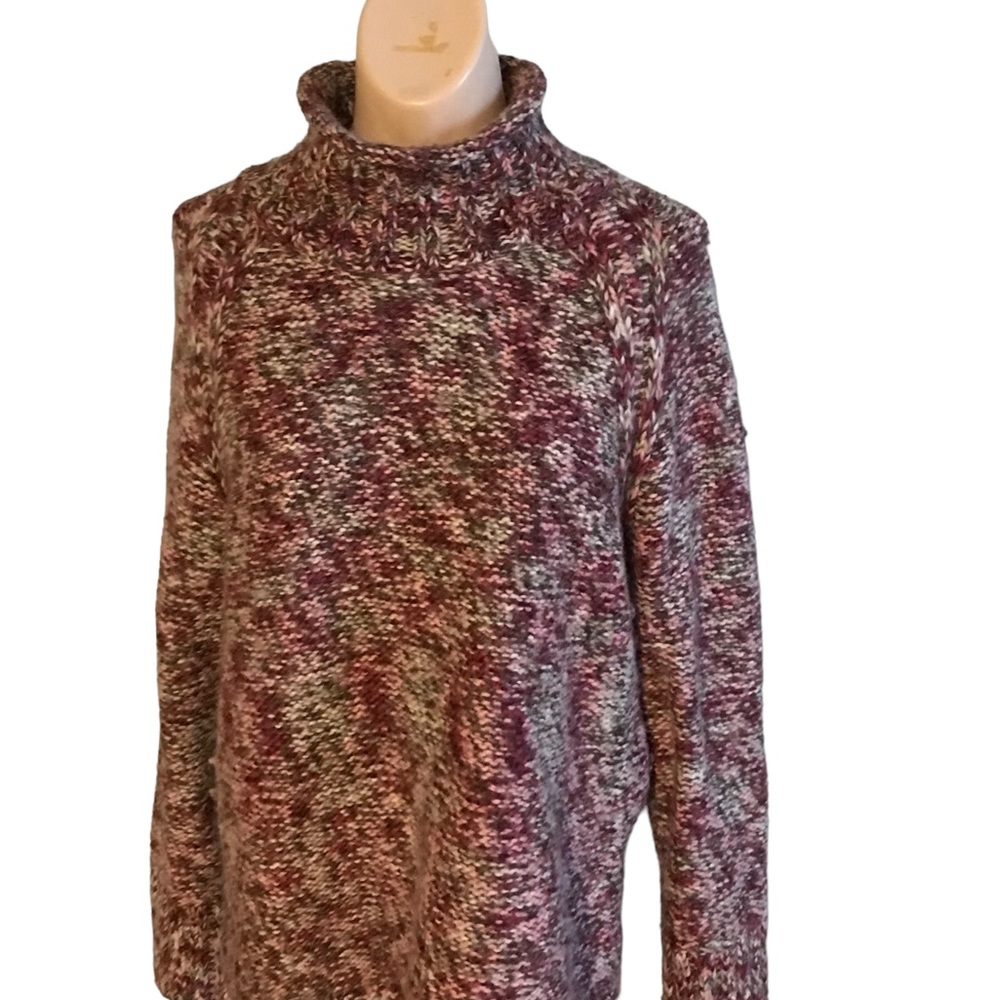 Columbia Multicolor Turtleneck Knitted Wool Blend Sweater Large - Picture 6 of 7